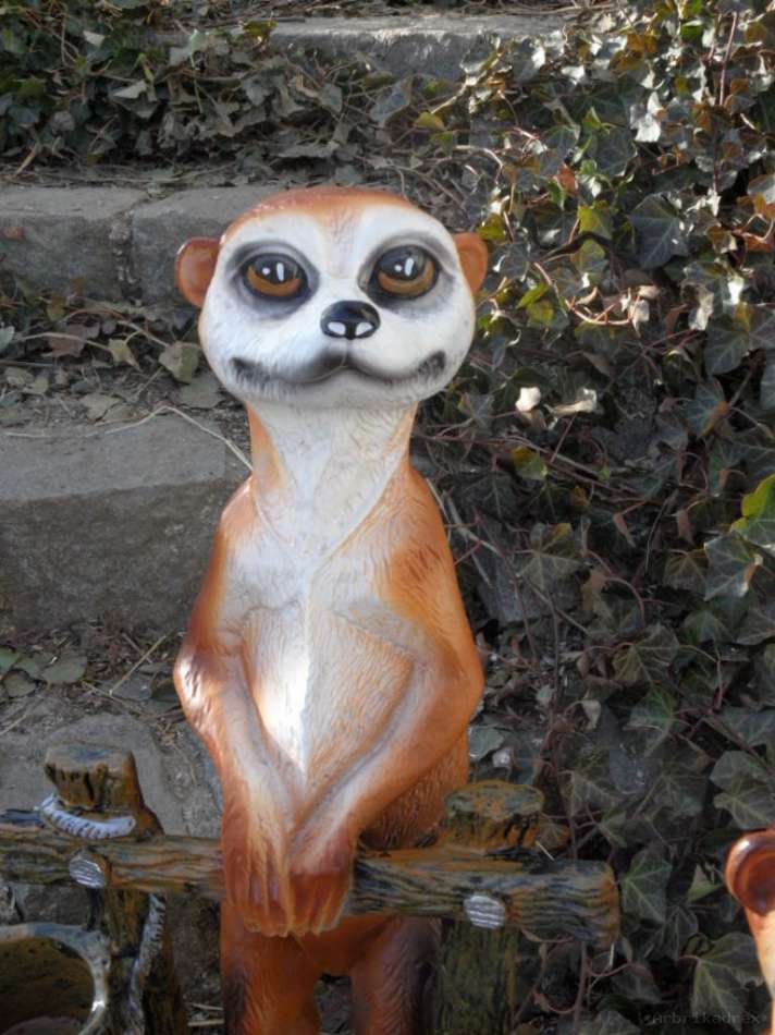 Dekofigur Figur Garten Deko lustige Erdmännchen groß Blumenbeet Blumentopf 60cm