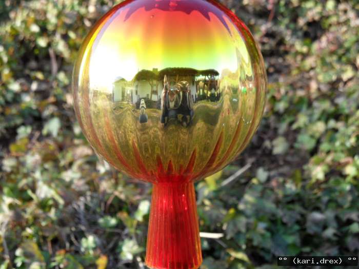 Große Rosenkugeln Gold Glaskugeln Gartenkugeln Garten Balkon Rosenkugel 8cm