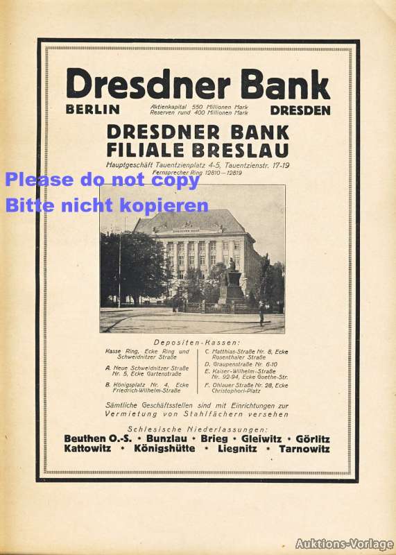 Dresdner Bank Wroclaw Xl Advertising Of 1923 Silesia Advertising